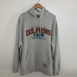 Vintage Reebok NFL Gridiron Classic Embroidered Miami Dolphins Hoodie XXL Gray